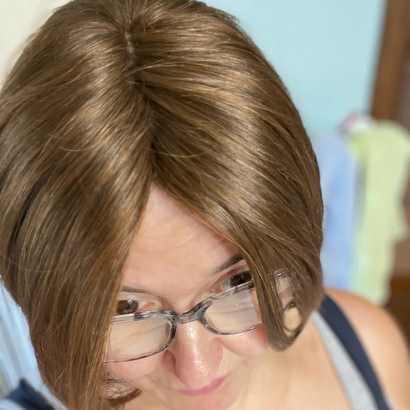 HAIR TOPPER CHIN LENGTH SOFT QUALITY RED AND BROWN SYNTHETIC FIBER CLIP IN HAIR - Picture 13 of 15